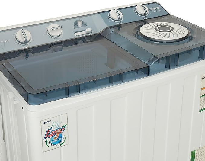 غسالة نصف اوتوماتيك سعة 10 كجم من جيباس - طراز GSWM18026، تحميل علوي، ابيض، 10.0 كغ، 10.0 كيلوجرام